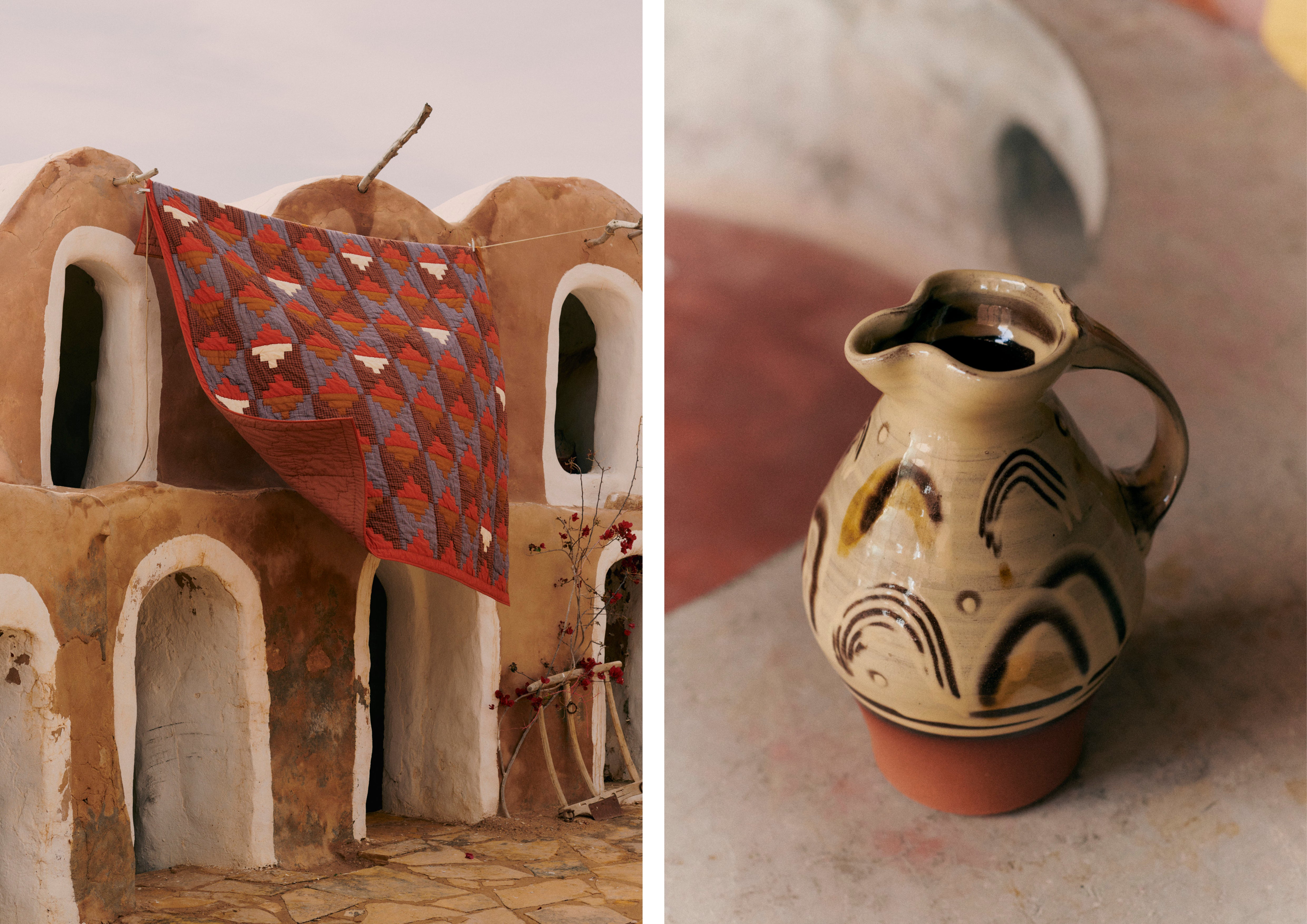 Stone houses and a jug