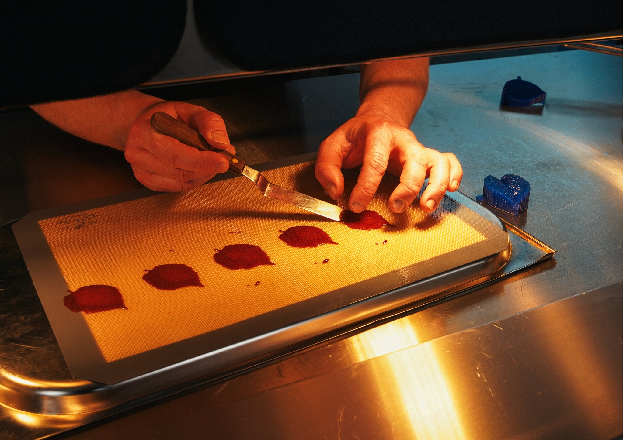 Chef serving artistic food