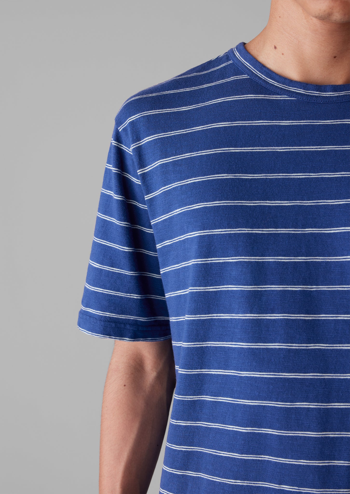 Theo Cotton Stripe Short Sleeve Tee | Thistle/Summer House Green