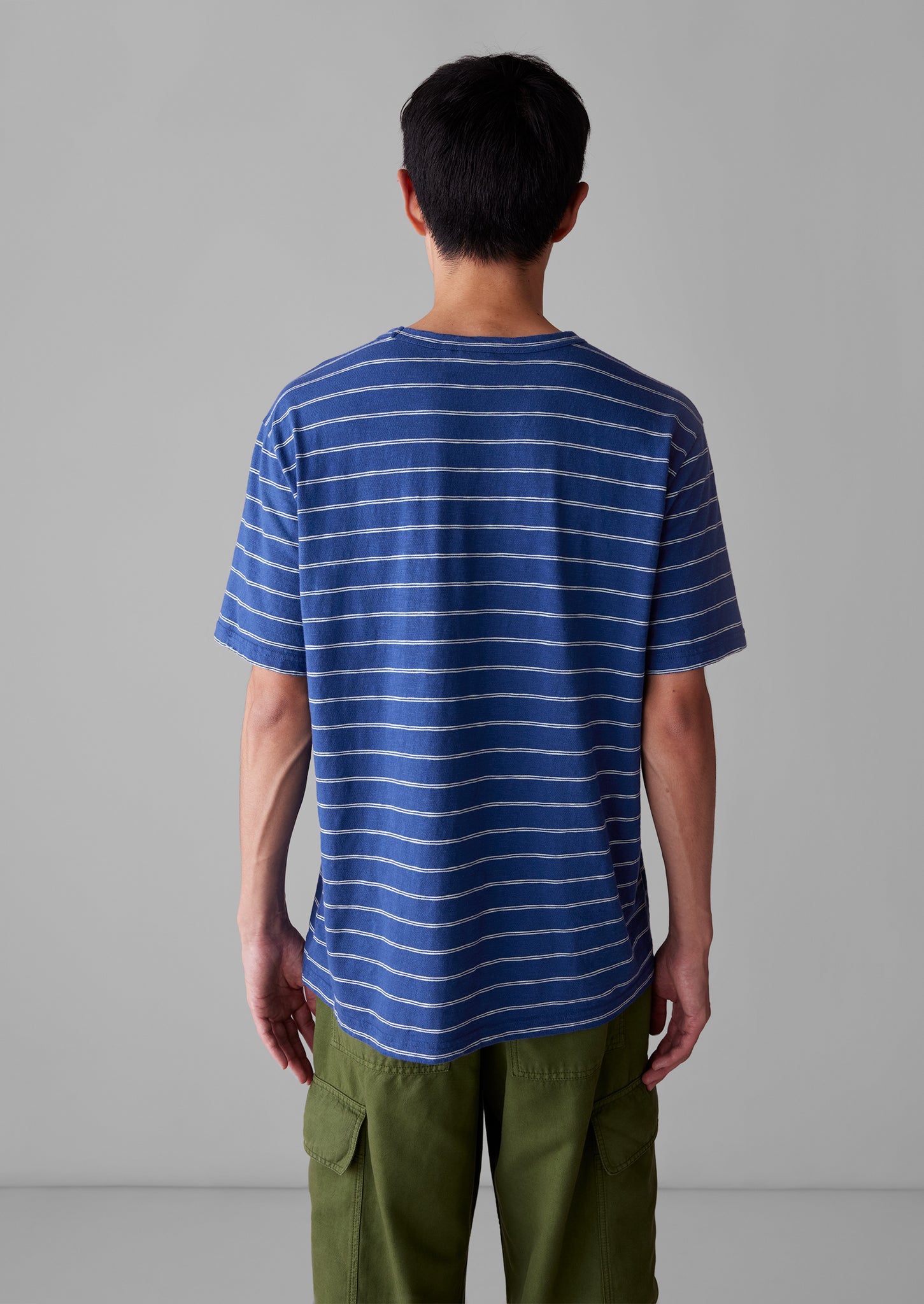 Theo Cotton Stripe Short Sleeve Tee | Thistle/Summer House Green