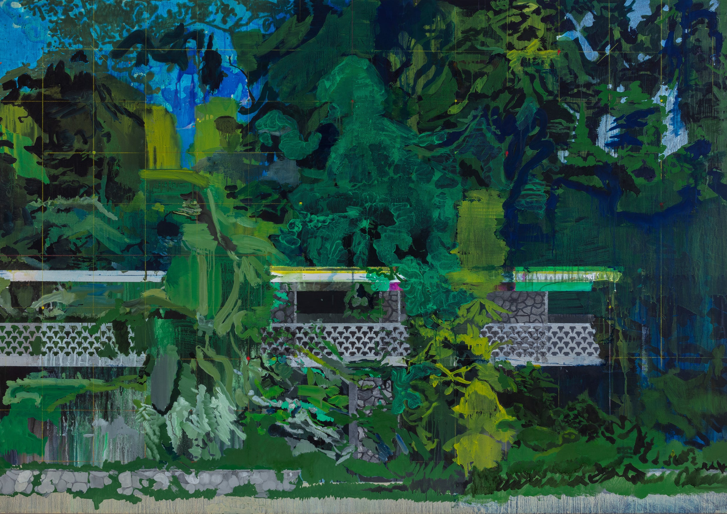 A painting of a verdant garden