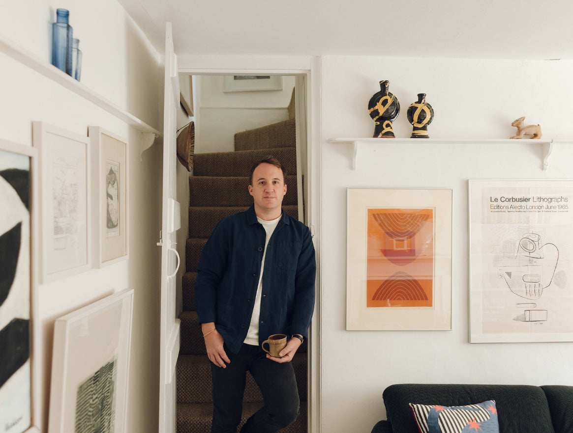 Tobias Vernon in his cottage in Mells