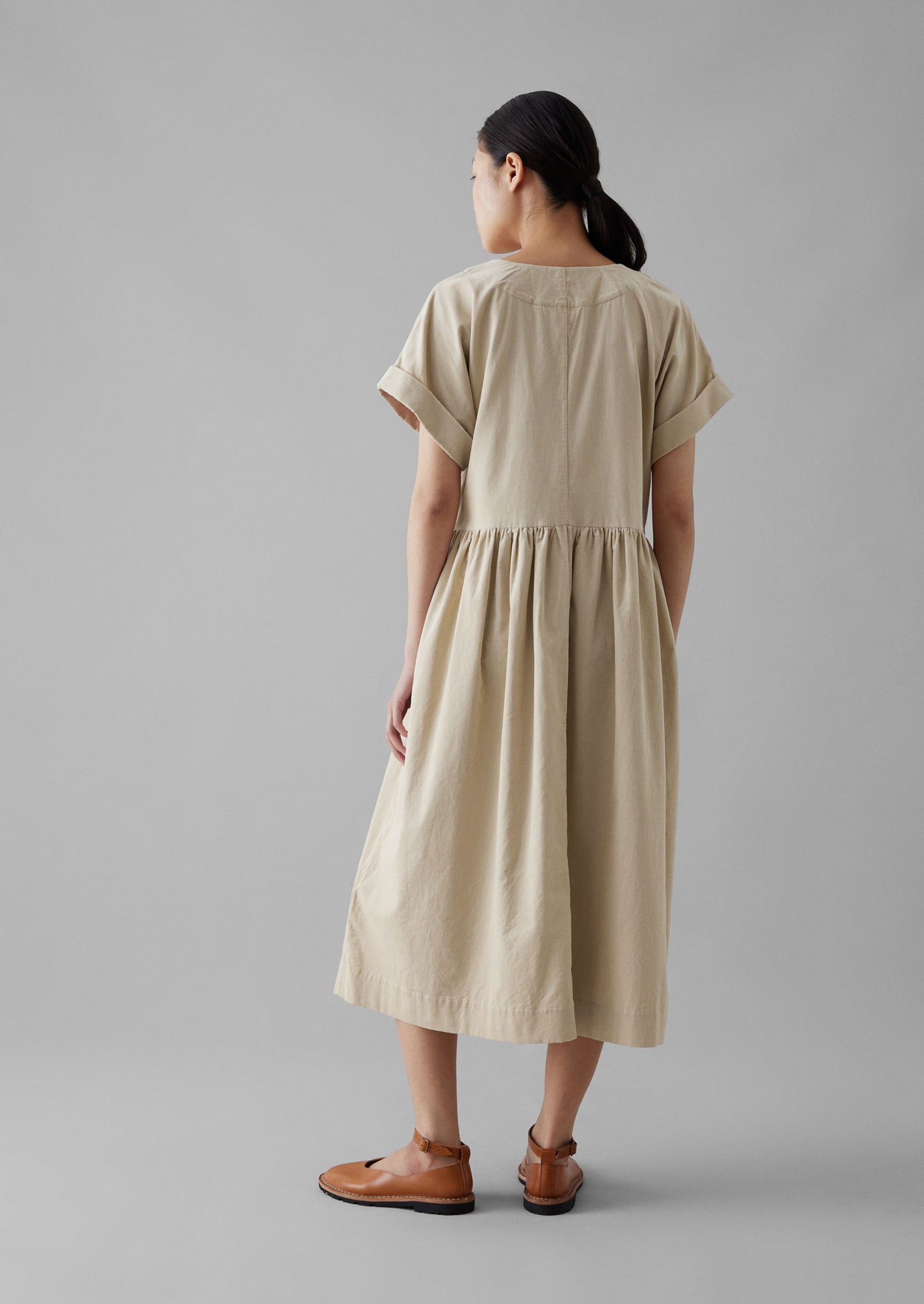 Needlecord Wrap Front Dress | Moonstone