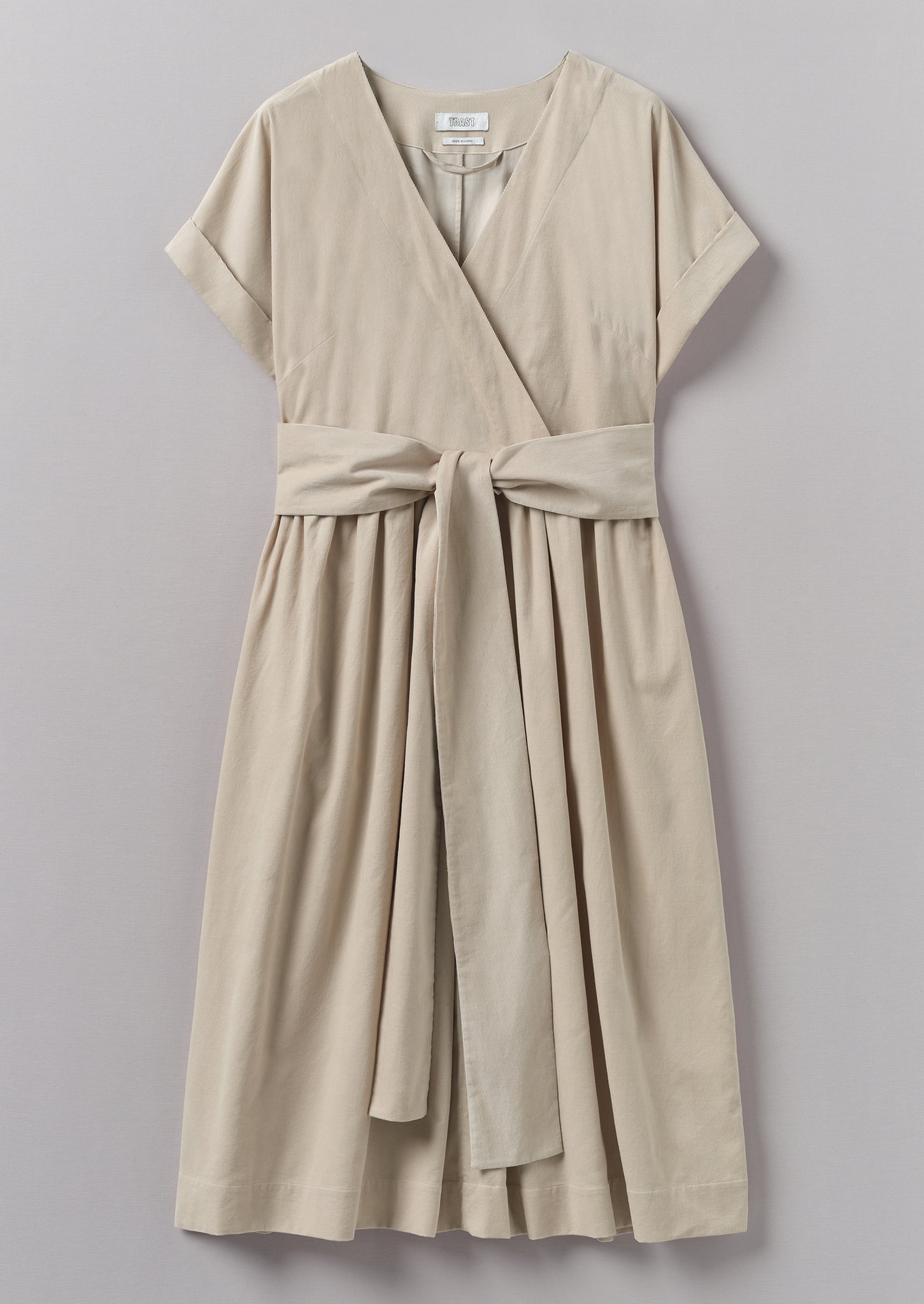 Needlecord Wrap Front Dress | Moonstone
