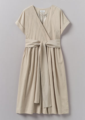 Needlecord Wrap Front Dress | Moonstone